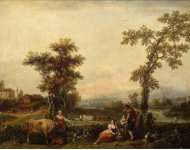 Zuccarelli Francesco Landscape with a Woman Leading a Cow - Hermitage